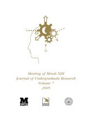 Meeting of Minds XIII Journal of Undergraduate Research Volume 7 ...