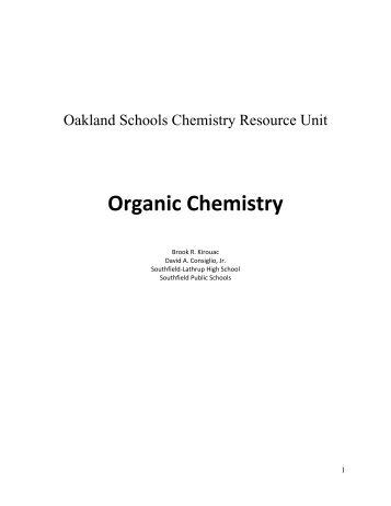 Organic Chemistry - Oakland Schools