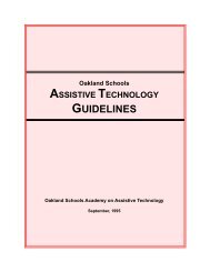 Oakland Schools ASSISTIVE TECHNOLOGY GUIDELINES