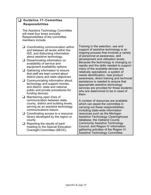 Oakland Schools ASSISTIVE TECHNOLOGY GUIDELINES