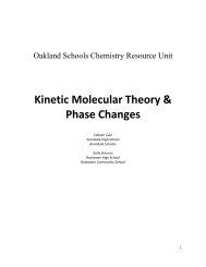 Phase changes of water - Oakland Schools