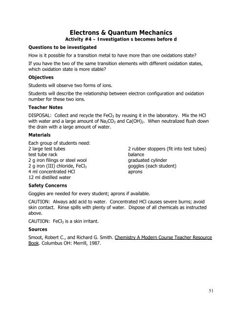 Electrons and Quantum Mechanics - Oakland Schools