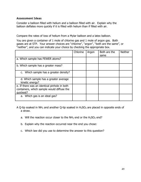 Kinetic Molecular Theory Gas Laws - Oakland Schools