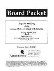 Special Education Fund Variance Analysis - Oakland Schools