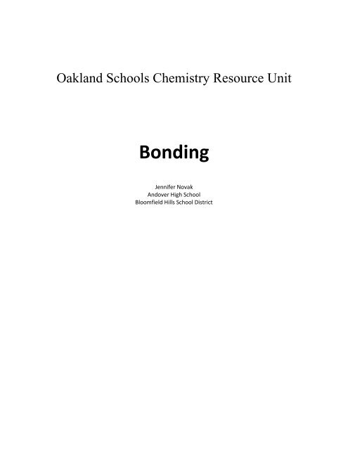 Bonding Unit - Oakland Schools