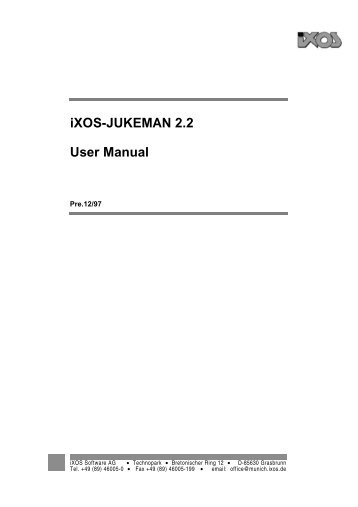 iXOS-JUKEMAN 2.2 User Manual - the SOHO home page