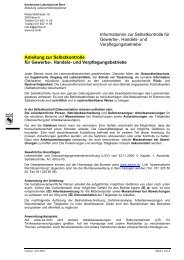 Anleitung zur Selbstkontrolle für Gewerbe-, Handels - Bern