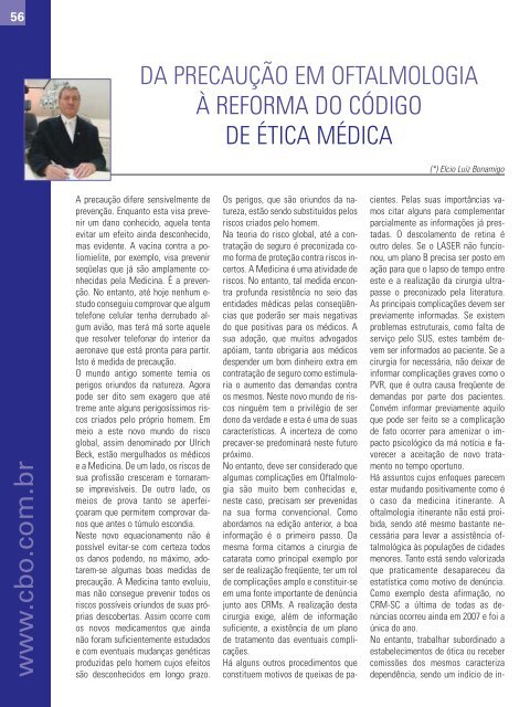 Depoimentos - Conselho Brasileiro de Oftalmologia