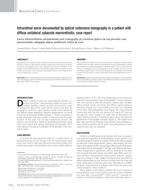 Monovision and cataract surgery Visual field and OCT correlation ...