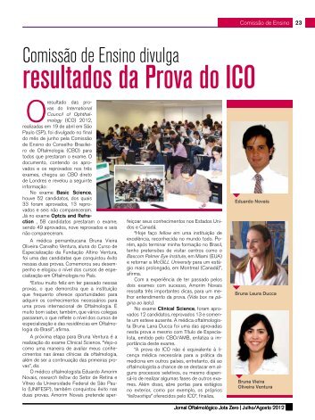 resultados da Prova do ICO - Conselho Brasileiro de Oftalmologia