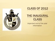 CLASS OF 2012 THE INAUGURAL CLASS - Oakleaf High School