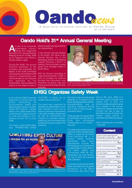 Oando annual report 2011 pdf