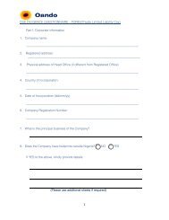 Limited Liability Company - Oando PLC