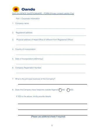 Limited Liability Company - Oando PLC