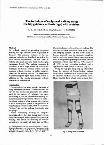 The technique of reciprocal walking using the hip guidance orthosis ...