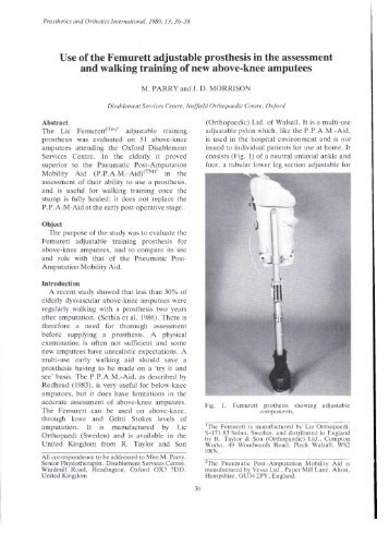 Use of the Femurett adjustable prosthesis in the assessment and ...