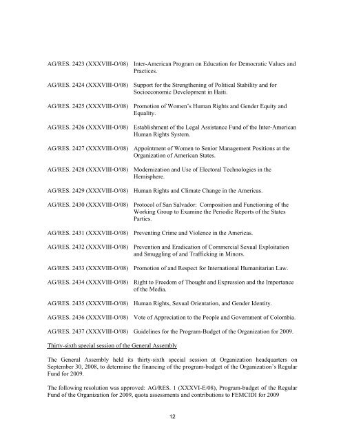 Jan-Dec 2008 - Organization of American States