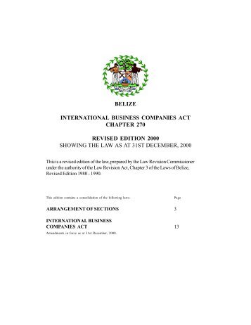 CAP. 270, INTERNATIONAL BUSINESS COMPANIES ACT