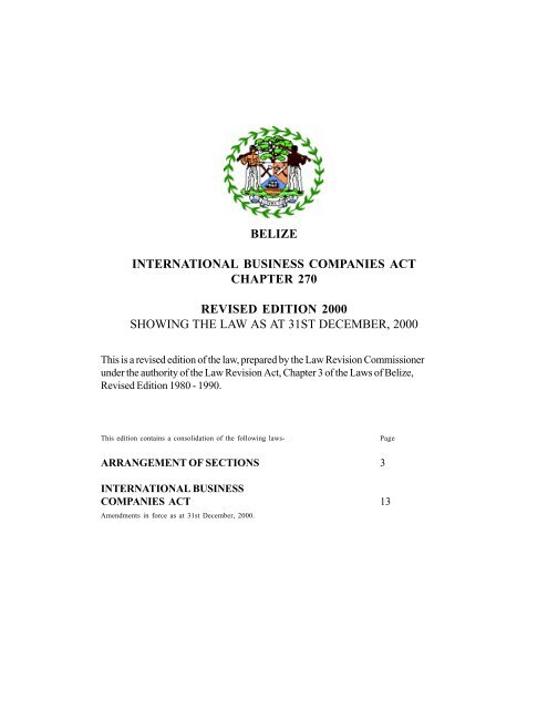 CAP. 270, INTERNATIONAL BUSINESS COMPANIES ACT