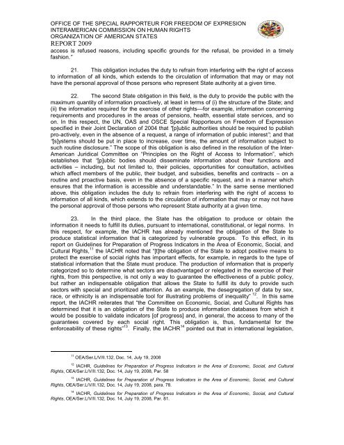 The right of access to information Special Rapporteurship for ... - OAS