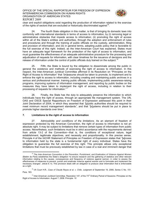 The right of access to information Special Rapporteurship for ... - OAS