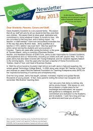 Newsletter May 2013 - Oasis Academy Coulsdon