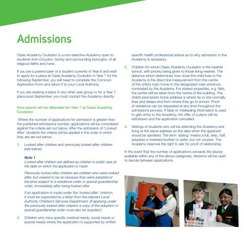 download a copy of our Prospectus - Oasis Academy Coulsdon