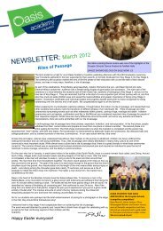 NEWSLETTER: - Oasis Academy Coulsdon