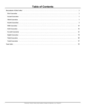 Descendants of John Lathey - Oatney Family Genealogy