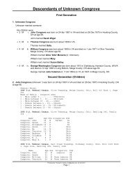 Descendants of Unknown Congrove - Oatney Family Genealogy