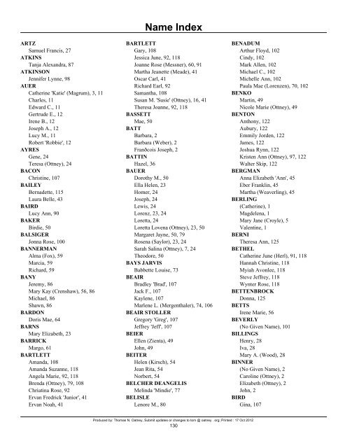 Descendants of Anton 'Anthony' Otteni