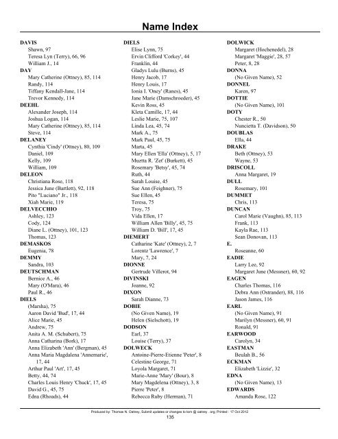 Descendants of Anton 'Anthony' Otteni