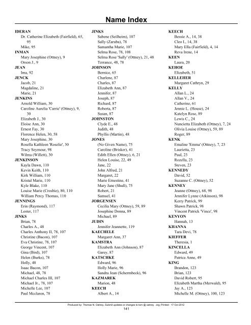 Descendants of Anton 'Anthony' Otteni