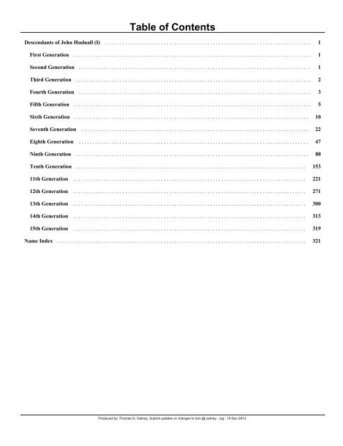 Descendants Of John Hudnall Oatney Family Genealogy