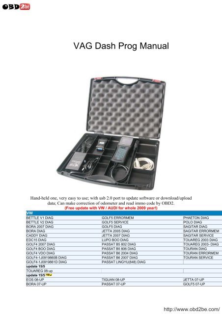 VAG Dash Prog Manual - Obd2be.com