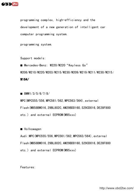 AK500 Key Programmer User Manual - Obd2be.com