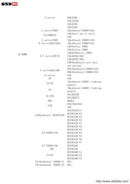 Digimaster ii vehicle list - Obd2be.com