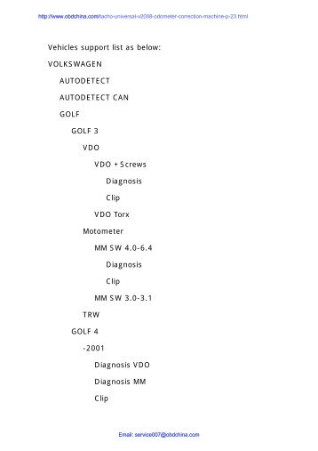 tacho universal pdf - OBD China