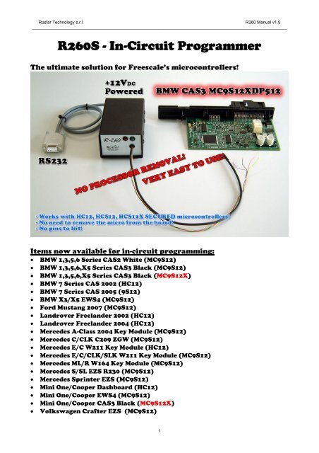 R260S - In-Circuit Programmer - Web55.ru