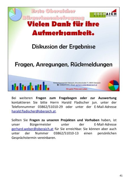 kommentierte Ergebnisse & Fragebogen - Marktgemeinde Oberaich