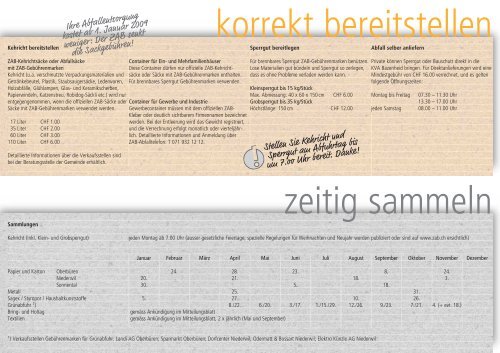 Abfall-Agenda 2009 - Gemeinde Oberbüren