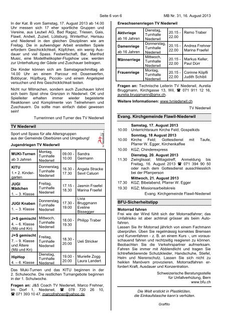 MITTEILUNGSBLATT - Gemeinde Oberbüren