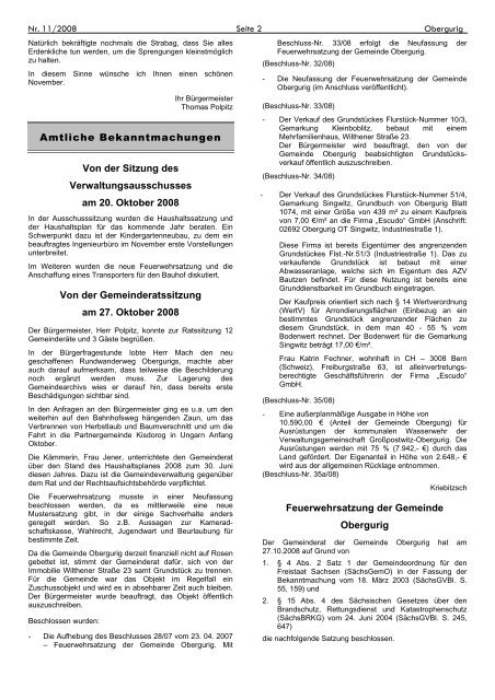 Amts- und Mitteilungsblatt - Gemeinde Obergurig