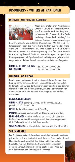 Programm vom Salz- und Lichterfest - Der Oberharz