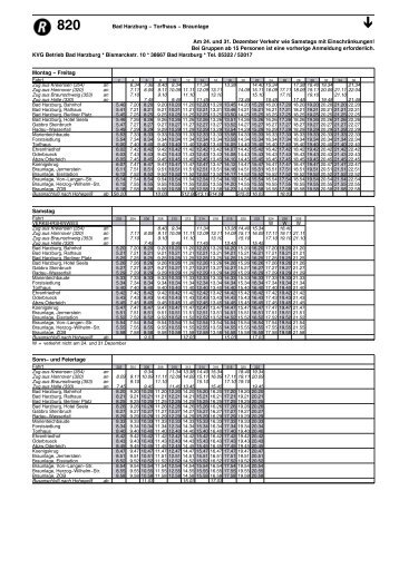 Busfahrplan Bad Harzburg - Torfhaus - Der Oberharz