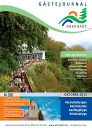 Gästejournal Oktober - Der Oberharz