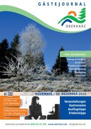 Gästejournal November/Dezember - Der Oberharz