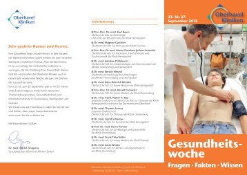 Gesundheits- woche - Oberhavel Kliniken GmbH