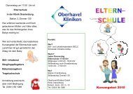 Flyer Elternschule 1 2010 - Oberhavel Kliniken GmbH