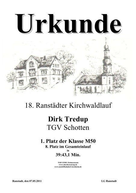 Urkunde - Oberhessen Cup